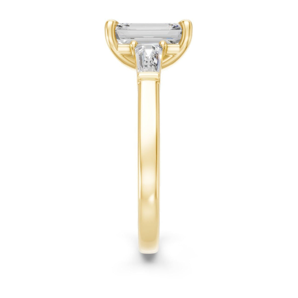 3Diamonds tappered emerald 1,40 ct. - BREEDIA