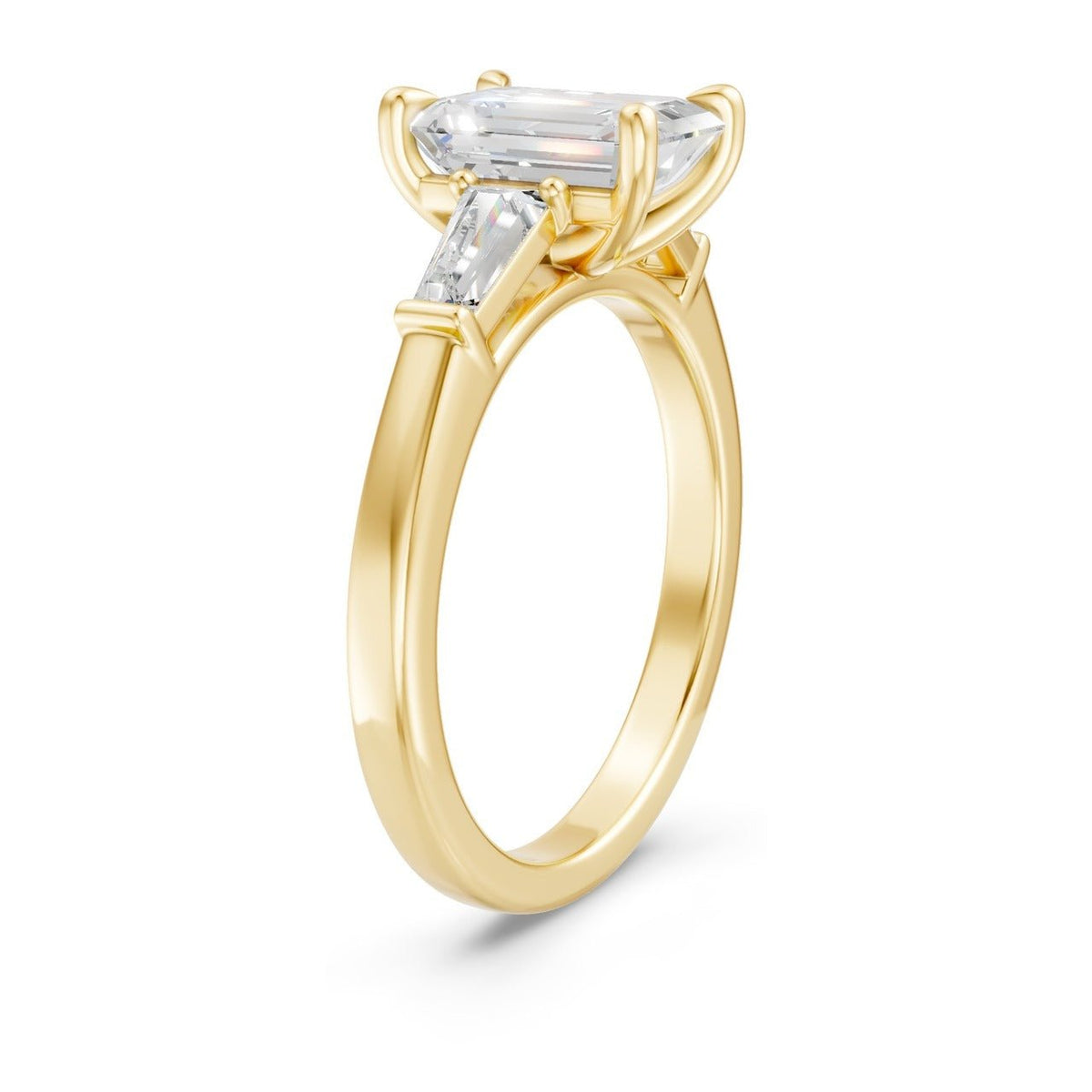 3Diamonds tappered emerald 1,40 ct. - BREEDIA