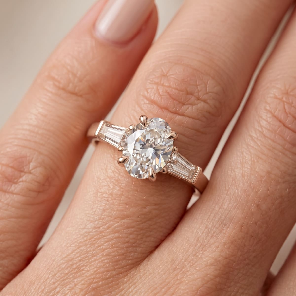 3Diamonds tappered oval 1,40 ct. - BREEDIA