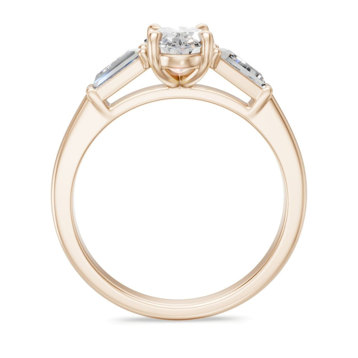 3Diamonds tappered oval 1,40 ct. - BREEDIA