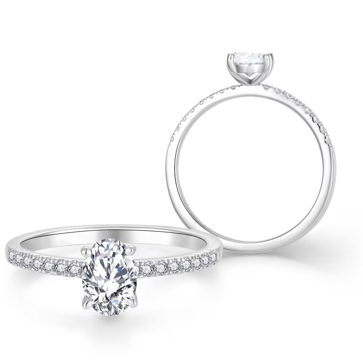 Oval Pavé 1,74 ct. mit Labordiamant