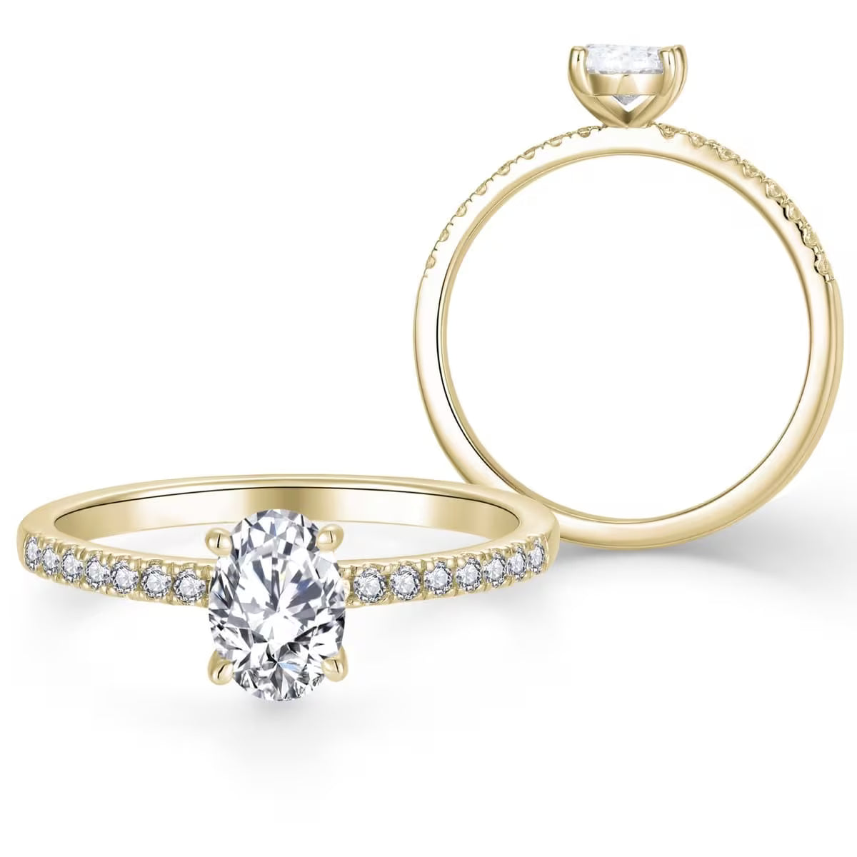 Oval Pavé 1,74 ct. mit Labordiamant